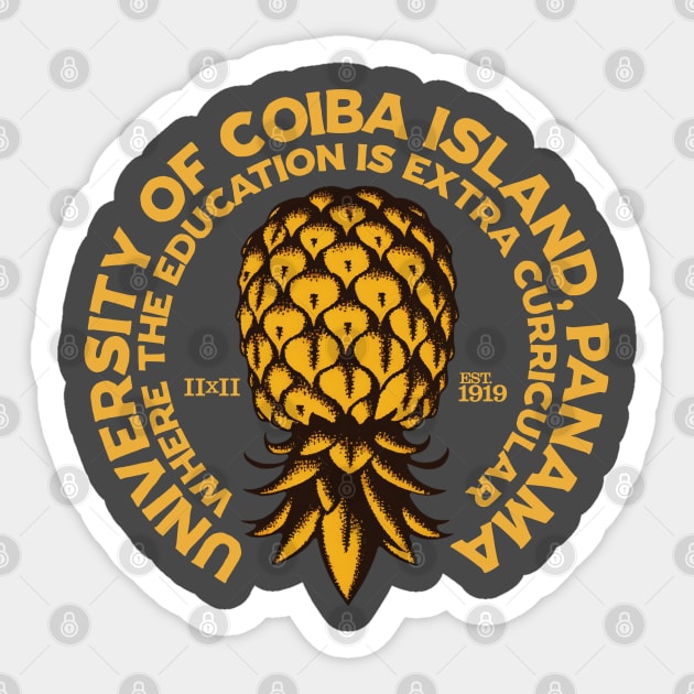 Coiba Island University, Upside Down Pineapple Logo Sticker by stuff101